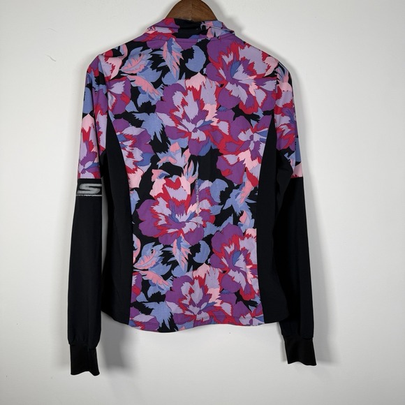 Women's Skechers Performance Full Zip Athletic Jacket Black Pink Purple Medium - Picture 6 of 6